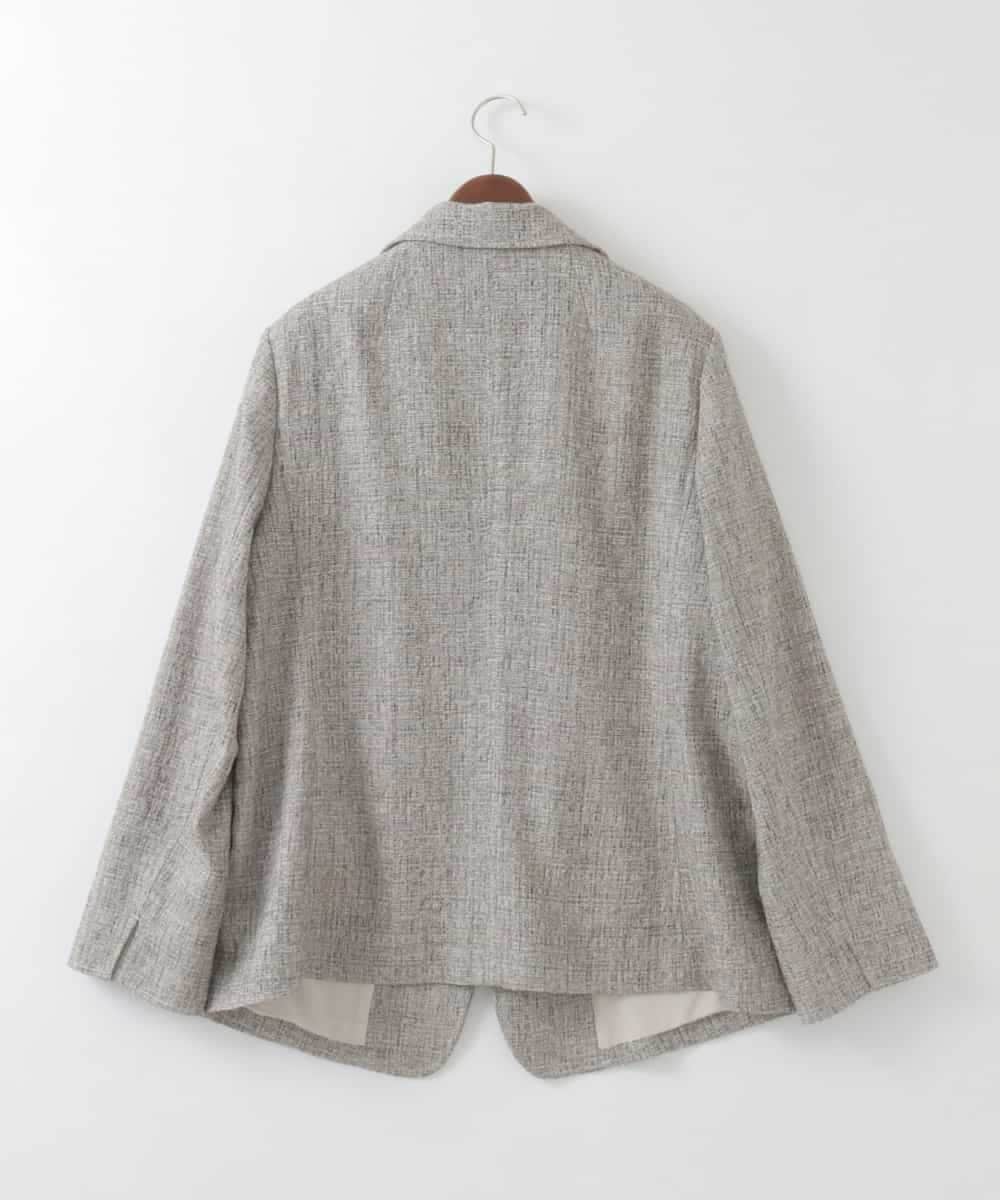 PJJGE01620 CHRISTIAN AUJARD Lサイズ(クリスチャン・オジャール Lサイズ) 【大きいサイズ】[セットアップ対応]ラスティックツイードジャケット ブラウン