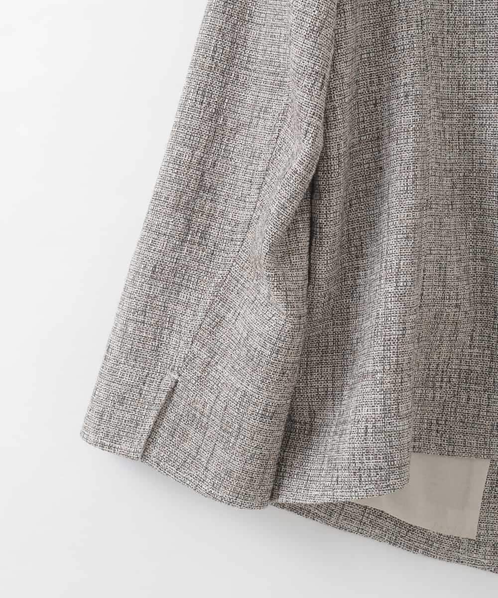 PJJGE01620 CHRISTIAN AUJARD Lサイズ(クリスチャン・オジャール Lサイズ) 【大きいサイズ】[セットアップ対応]ラスティックツイードジャケット ブラウン