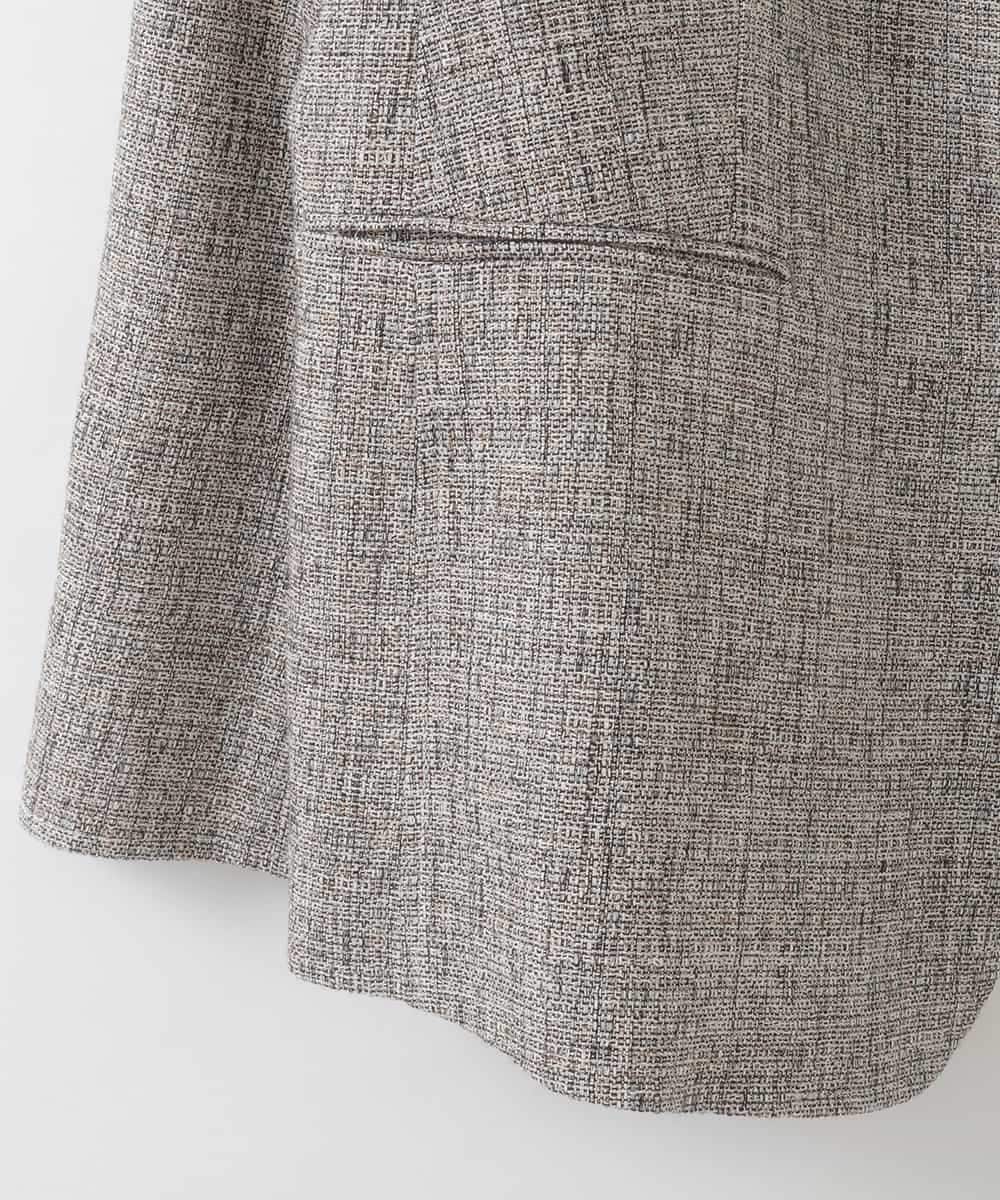 PJJGE01620 CHRISTIAN AUJARD Lサイズ(クリスチャン・オジャール Lサイズ) 【大きいサイズ】[セットアップ対応]ラスティックツイードジャケット ブラウン