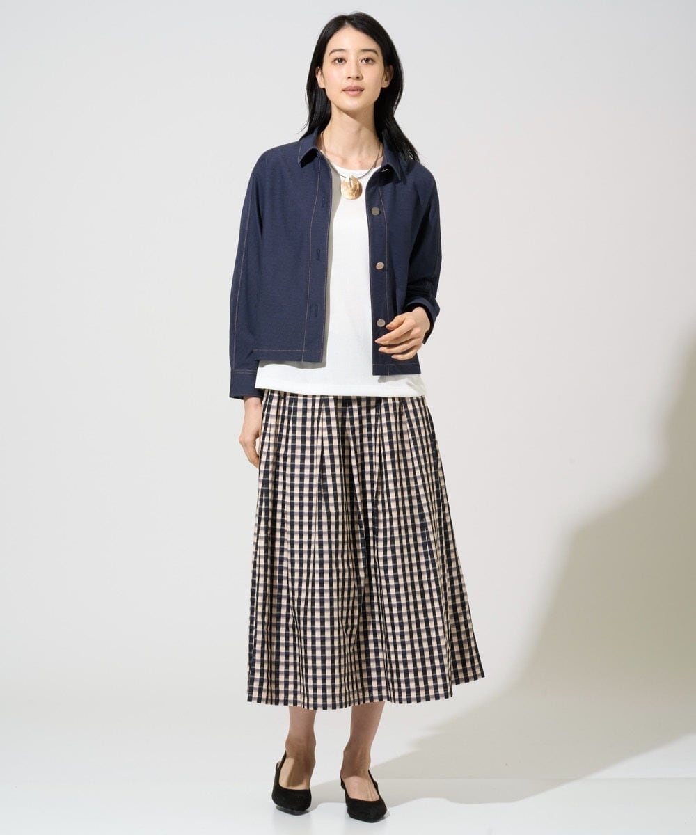 PJJGE07500 CHRISTIAN AUJARD Lサイズ(クリスチャン・オジャール Lサイズ) 【大きいサイズ】[セットアップ対応]ジャージーデニムライクジャケット ネイビー