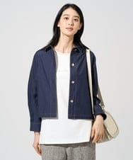 PJJGE07500 CHRISTIAN AUJARD Lサイズ(クリスチャン・オジャール Lサイズ) 【大きいサイズ】[セットアップ対応]ジャージーデニムライクジャケット ネイビー