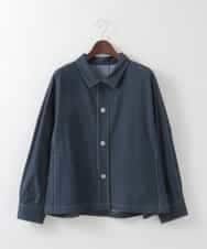 PJJGE07500 CHRISTIAN AUJARD Lサイズ(クリスチャン・オジャール Lサイズ) 【大きいサイズ】[セットアップ対応]ジャージーデニムライクジャケット ネイビー