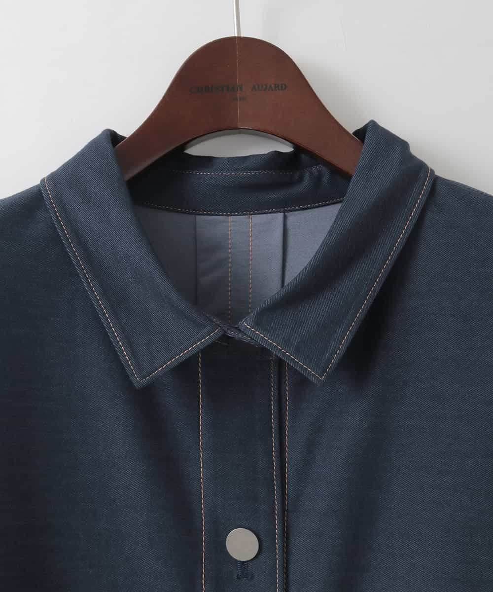 PJJGE07500 CHRISTIAN AUJARD Lサイズ(クリスチャン・オジャール Lサイズ) 【大きいサイズ】[セットアップ対応]ジャージーデニムライクジャケット ネイビー