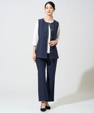 PJJGE08450 CHRISTIAN AUJARD Lサイズ(クリスチャン・オジャール Lサイズ) 【大きいサイズ/セットアップ対応】ジャージーデニムライクジレ ネイビー