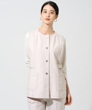 PJJGE08450 CHRISTIAN AUJARD Lサイズ(クリスチャン・オジャール Lサイズ) 【大きいサイズ/セットアップ対応】ジャージーデニムライクジレ ベージュ