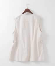 PJJGE08450 CHRISTIAN AUJARD Lサイズ(クリスチャン・オジャール Lサイズ) 【大きいサイズ/セットアップ対応】ジャージーデニムライクジレ ベージュ