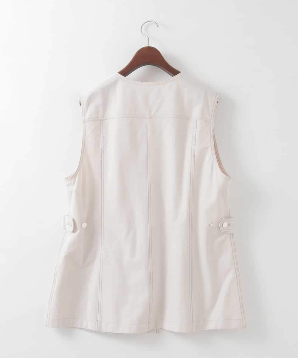 PJJGE08450 CHRISTIAN AUJARD Lサイズ(クリスチャン・オジャール Lサイズ) 【大きいサイズ/セットアップ対応】ジャージーデニムライクジレ ベージュ