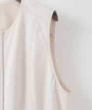 PJJGE08450 CHRISTIAN AUJARD Lサイズ(クリスチャン・オジャール Lサイズ) 【大きいサイズ/セットアップ対応】ジャージーデニムライクジレ ベージュ