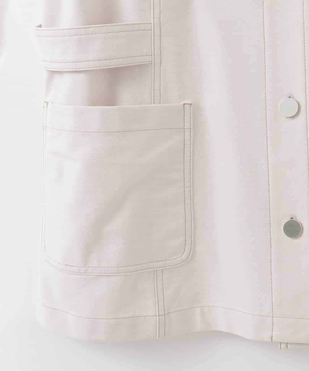 PJJGE08450 CHRISTIAN AUJARD Lサイズ(クリスチャン・オジャール Lサイズ) 【大きいサイズ/セットアップ対応】ジャージーデニムライクジレ ベージュ