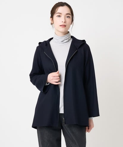 PJKAD22500 CHRISTIAN AUJARD Lサイズ 【大きいサイズ】フード付ジップアップ羽織り