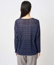 PJKAE07320 CHRISTIAN AUJARD Lサイズ(クリスチャン・オジャール Lサイズ) 【大きいサイズ】フロッキープリントカットソー ネイビー