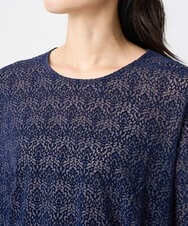 PJKAE07320 CHRISTIAN AUJARD Lサイズ(クリスチャン・オジャール Lサイズ) 【大きいサイズ】フロッキープリントカットソー ネイビー