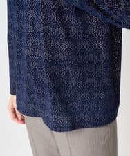 PJKAE07320 CHRISTIAN AUJARD Lサイズ(クリスチャン・オジャール Lサイズ) 【大きいサイズ】フロッキープリントカットソー ネイビー