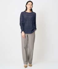 PJKAE07320 CHRISTIAN AUJARD Lサイズ(クリスチャン・オジャール Lサイズ) 【大きいサイズ】フロッキープリントカットソー ネイビー