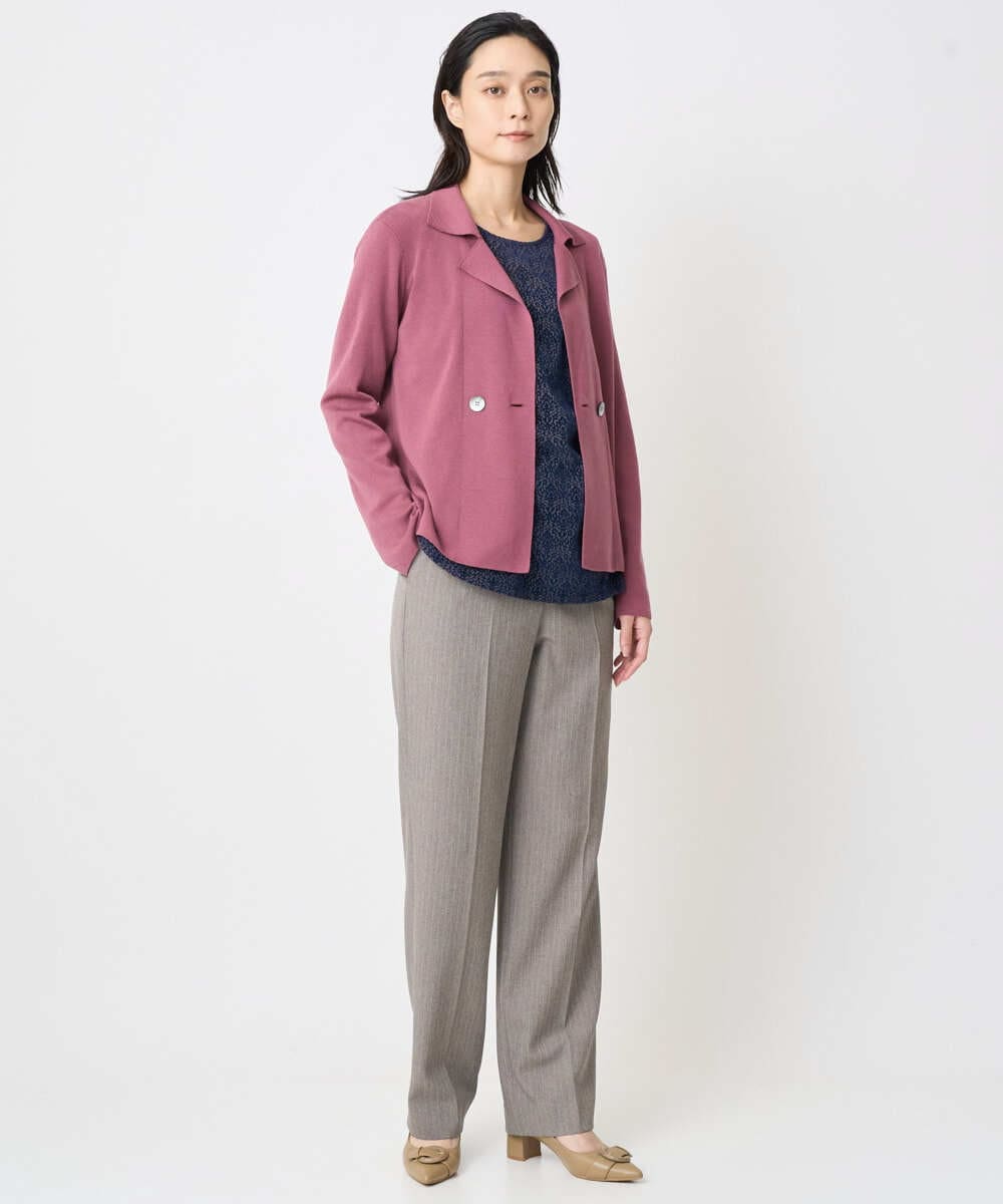 PJKAE07320 CHRISTIAN AUJARD Lサイズ(クリスチャン・オジャール Lサイズ) 【大きいサイズ】フロッキープリントカットソー ネイビー