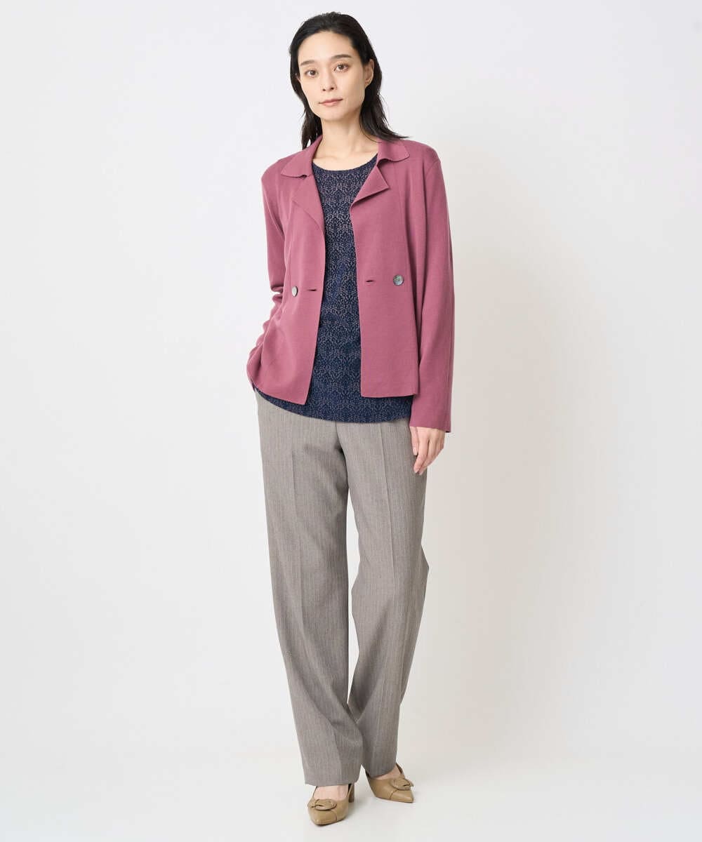 PJKAE07320 CHRISTIAN AUJARD Lサイズ(クリスチャン・オジャール Lサイズ) 【大きいサイズ】フロッキープリントカットソー ネイビー