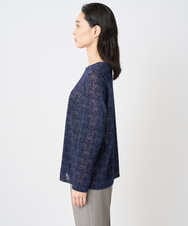 PJKAE07320 CHRISTIAN AUJARD Lサイズ(クリスチャン・オジャール Lサイズ) 【大きいサイズ】フロッキープリントカットソー ネイビー