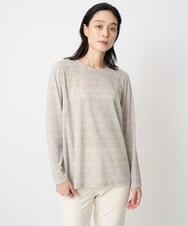 PJKAE07320 CHRISTIAN AUJARD Lサイズ(クリスチャン・オジャール Lサイズ) 【大きいサイズ】フロッキープリントカットソー アイボリー