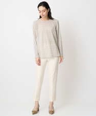 PJKAE07320 CHRISTIAN AUJARD Lサイズ(クリスチャン・オジャール Lサイズ) 【大きいサイズ】フロッキープリントカットソー アイボリー