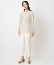 PJKAE07320 CHRISTIAN AUJARD Lサイズ(クリスチャン・オジャール Lサイズ) 【大きいサイズ】フロッキープリントカットソー アイボリー