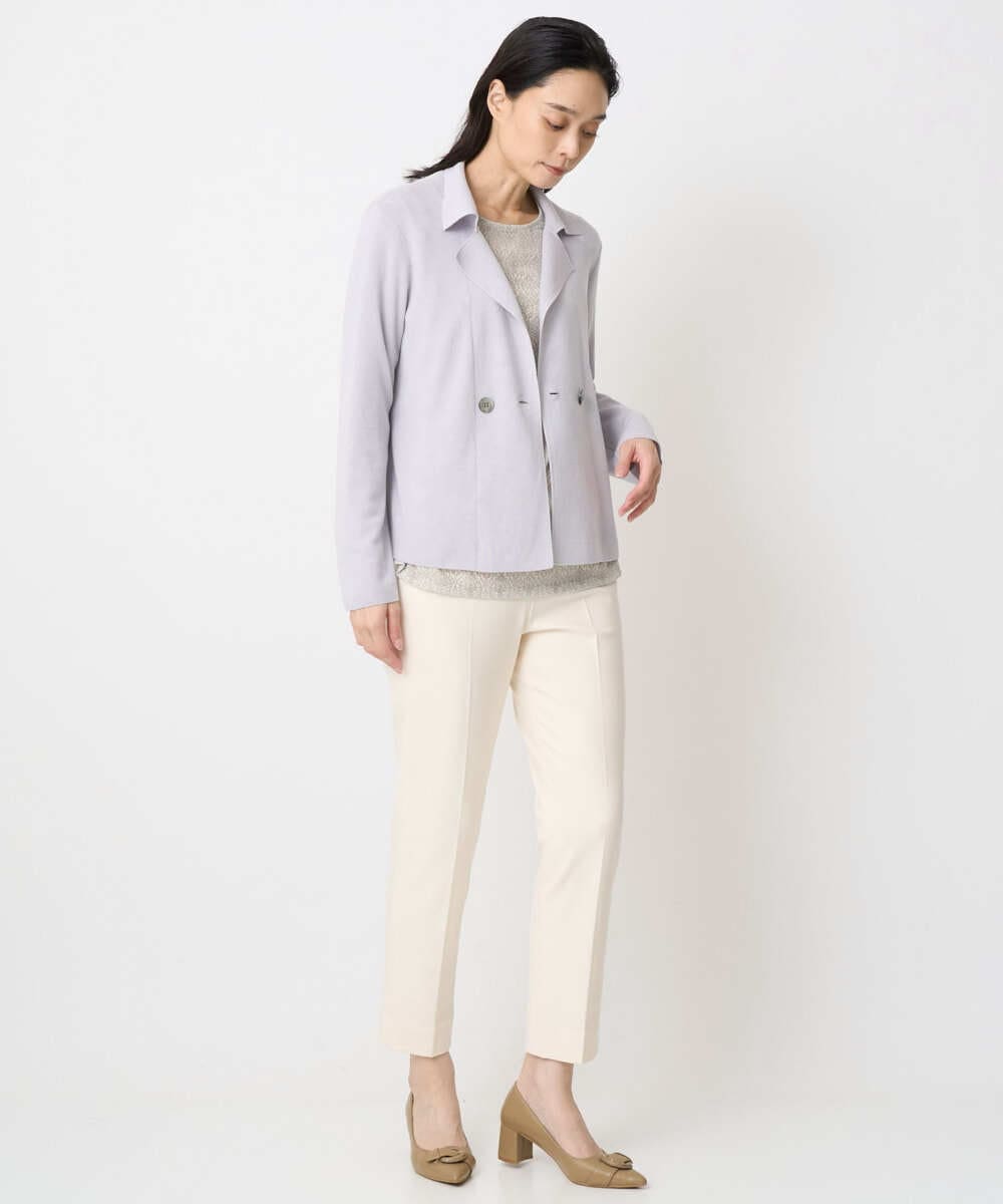 PJKAE07320 CHRISTIAN AUJARD Lサイズ(クリスチャン・オジャール Lサイズ) 【大きいサイズ】フロッキープリントカットソー アイボリー