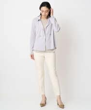 PJKAE07320 CHRISTIAN AUJARD Lサイズ(クリスチャン・オジャール Lサイズ) 【大きいサイズ】フロッキープリントカットソー アイボリー