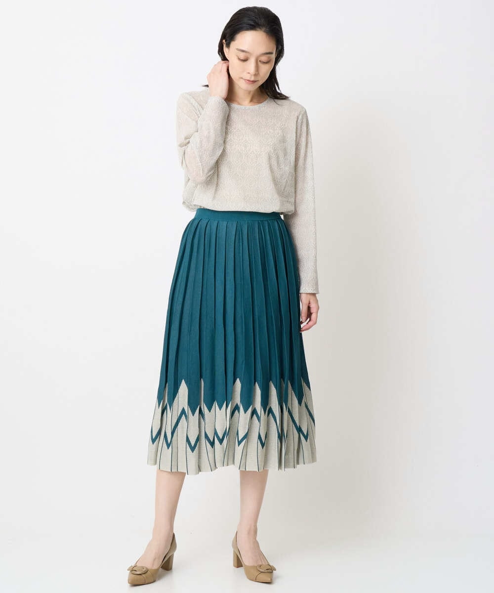 PJKAE07320 CHRISTIAN AUJARD Lサイズ(クリスチャン・オジャール Lサイズ) 【大きいサイズ】フロッキープリントカットソー アイボリー