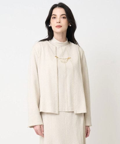 PJKCD09570 CHRISTIAN AUJARD Lサイズ 【大きいサイズ/セットアップ対応】ラメジャージー羽織り