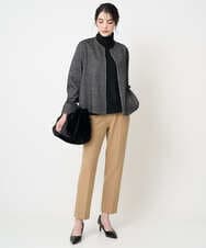 PJKCD09570 CHRISTIAN AUJARD Lサイズ(クリスチャン・オジャール Lサイズ) 【大きいサイズ/セットアップ対応】ラメジャージー羽織り ブラック