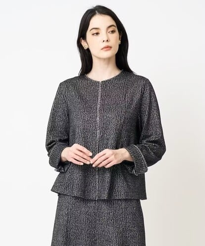 PJKCD09570 CHRISTIAN AUJARD Lサイズ 【大きいサイズ/セットアップ対応】ラメジャージー羽織り