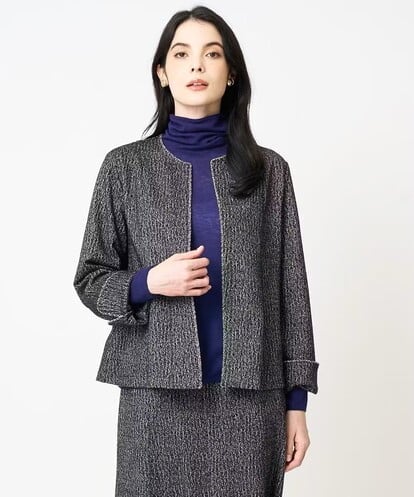 PJKCD09570 CHRISTIAN AUJARD Lサイズ 【大きいサイズ/セットアップ対応】ラメジャージー羽織り