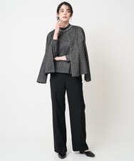 PJKCD09570 CHRISTIAN AUJARD Lサイズ(クリスチャン・オジャール Lサイズ) 【大きいサイズ/セットアップ対応】ラメジャージー羽織り ブラック