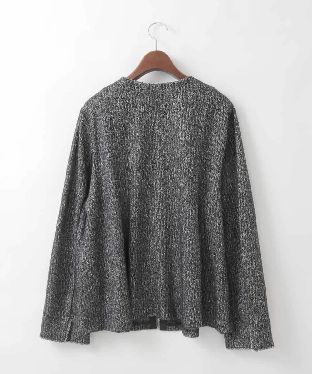 PJKCD09570 CHRISTIAN AUJARD Lサイズ(クリスチャン・オジャール Lサイズ) 【大きいサイズ/セットアップ対応】ラメジャージー羽織り ブラック