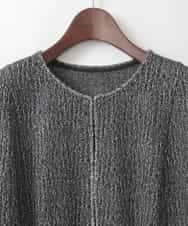 PJKCD09570 CHRISTIAN AUJARD Lサイズ(クリスチャン・オジャール Lサイズ) 【大きいサイズ/セットアップ対応】ラメジャージー羽織り ブラック