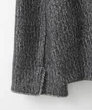 PJKCD09570 CHRISTIAN AUJARD Lサイズ(クリスチャン・オジャール Lサイズ) 【大きいサイズ/セットアップ対応】ラメジャージー羽織り ブラック