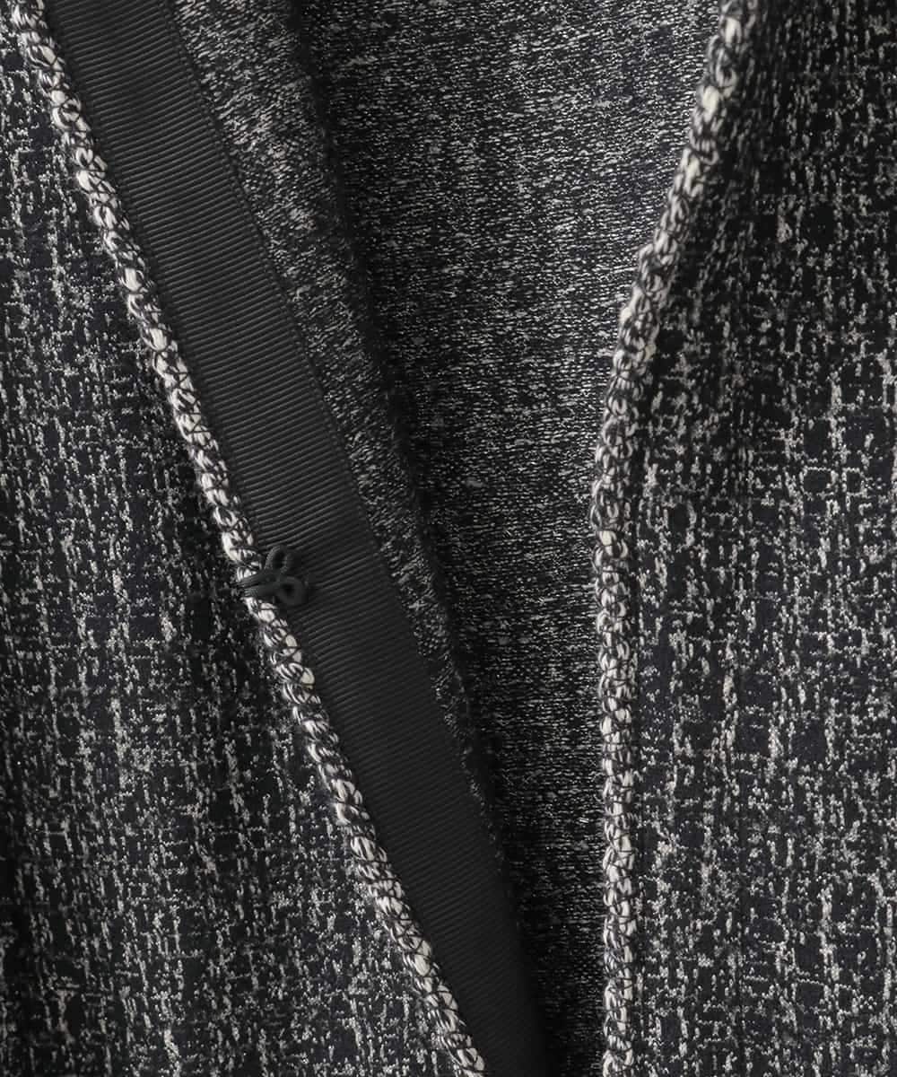 PJKCD09570 CHRISTIAN AUJARD Lサイズ(クリスチャン・オジャール Lサイズ) 【大きいサイズ/セットアップ対応】ラメジャージー羽織り ブラック