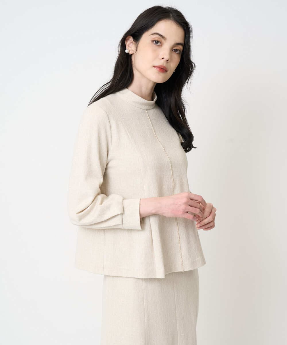 PJKCD10420 CHRISTIAN AUJARD Lサイズ(クリスチャン・オジャール Lサイズ) 【大きいサイズ/セットアップ対応】ラメジャージープルオーバー アイボリー