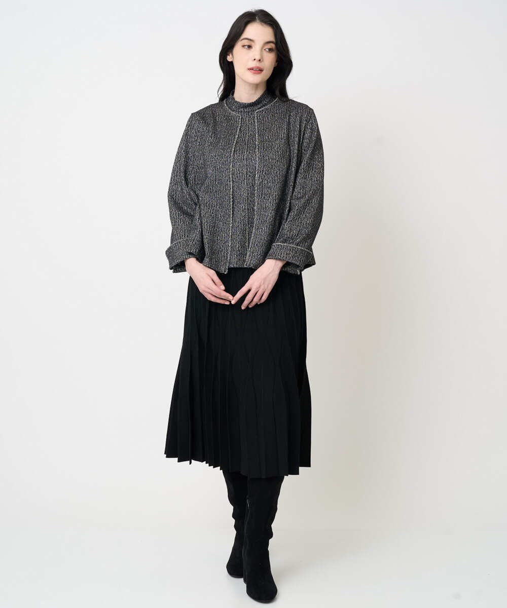 PJKCD10420 CHRISTIAN AUJARD Lサイズ(クリスチャン・オジャール Lサイズ) 【大きいサイズ/セットアップ対応】ラメジャージープルオーバー ブラック