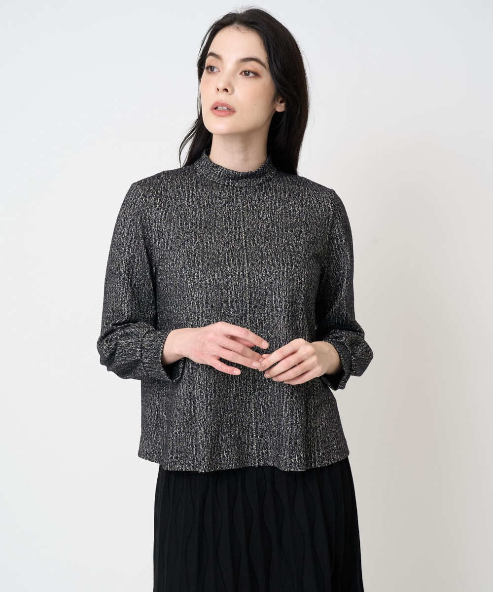 PJKCD10420 CHRISTIAN AUJARD Lサイズ(クリスチャン・オジャール Lサイズ) 【大きいサイズ/セットアップ対応】ラメジャージープルオーバー ブラック