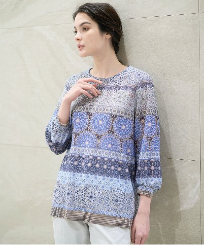 PJKEB52360  プリントチュニックカットソー