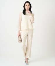 PJKEE05320 CHRISTIAN AUJARD Lサイズ(クリスチャン・オジャール Lサイズ) 【大きいサイズ】フラワーチュールレースカットソー アイボリー