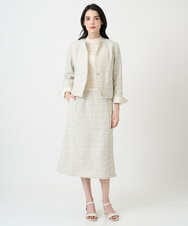 PJKEE05320 CHRISTIAN AUJARD Lサイズ(クリスチャン・オジャール Lサイズ) 【大きいサイズ】フラワーチュールレースカットソー アイボリー