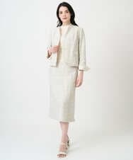 PJKEE05320 CHRISTIAN AUJARD Lサイズ(クリスチャン・オジャール Lサイズ) 【大きいサイズ】フラワーチュールレースカットソー アイボリー