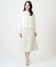 PJKEE05320 CHRISTIAN AUJARD Lサイズ(クリスチャン・オジャール Lサイズ) 【大きいサイズ】フラワーチュールレースカットソー アイボリー