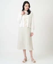 PJKEE05320 CHRISTIAN AUJARD Lサイズ(クリスチャン・オジャール Lサイズ) 【大きいサイズ】フラワーチュールレースカットソー アイボリー