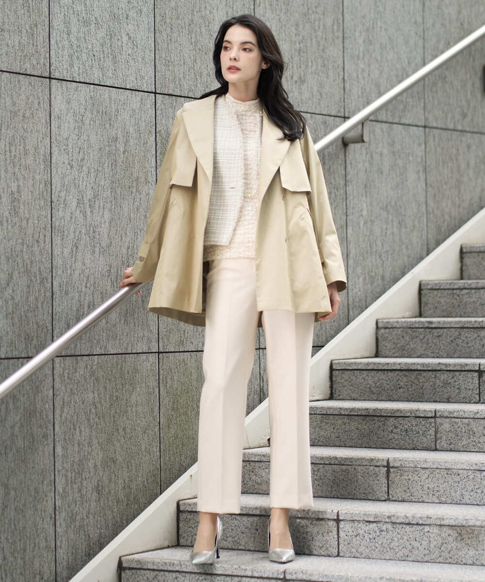 PJKEE05320 CHRISTIAN AUJARD Lサイズ(クリスチャン・オジャール Lサイズ) 【大きいサイズ】フラワーチュールレースカットソー アイボリー