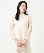 PJKEE05320 CHRISTIAN AUJARD Lサイズ(クリスチャン・オジャール Lサイズ) 【大きいサイズ】フラワーチュールレースカットソー アイボリー