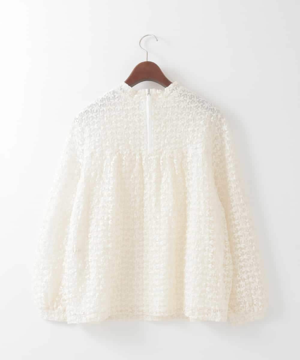 PJKEE05320 CHRISTIAN AUJARD Lサイズ(クリスチャン・オジャール Lサイズ) 【大きいサイズ】フラワーチュールレースカットソー アイボリー