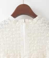 PJKEE05320 CHRISTIAN AUJARD Lサイズ(クリスチャン・オジャール Lサイズ) 【大きいサイズ】フラワーチュールレースカットソー アイボリー