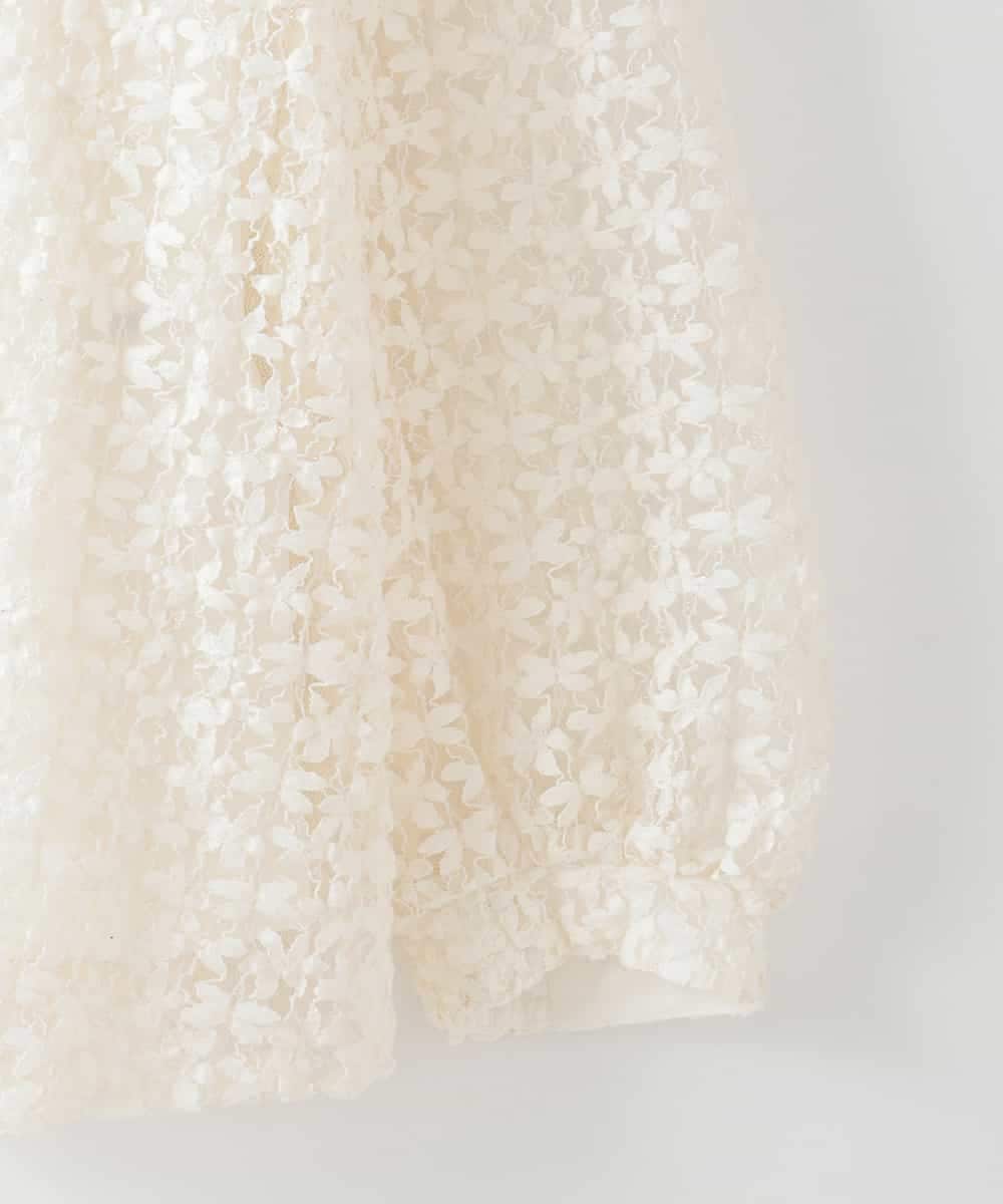 PJKEE05320 CHRISTIAN AUJARD Lサイズ(クリスチャン・オジャール Lサイズ) 【大きいサイズ】フラワーチュールレースカットソー アイボリー